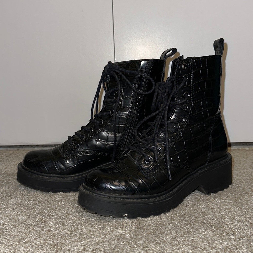 Steve Madden black combat boots